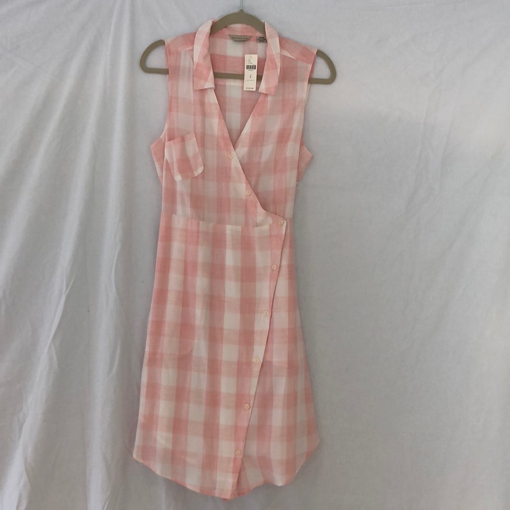 Pink plaid sleeveless dress